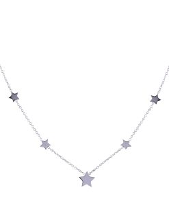 D&X DAINTY SILVER STARS NECKLACE DN2218S
