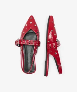 ONLY LAURA PU SLINGBACK BUCKLE BALLERINA SHOE RED