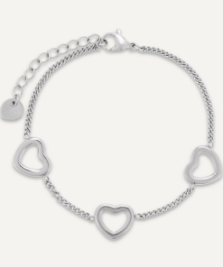 D&X SILVER HEART BRACELET DB2141S