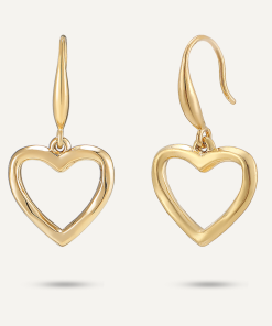 D&X GOLD LOVE HEART EARRING DE1149K