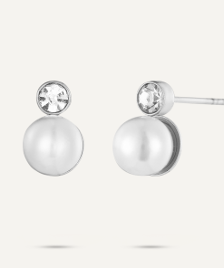 D&X SILVER PEARL EARRING SE1207S