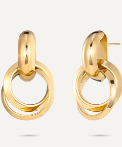 D&X GOLD TWIST STUD EARRING DE1246K