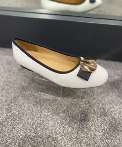 LORETTA VITALE WHITE LEATHER PUMP W5312