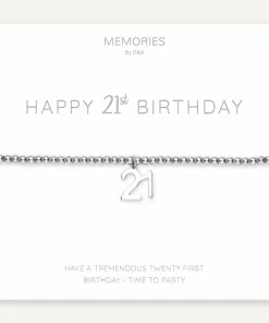 D&X MEMORIES HAPPY 21ST BIRTHDAY SILVER BRACELET