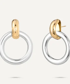 D&X MIXED METAL EARRINGS DE1247M