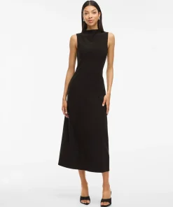 VILA ANYA FUNNELNECK MIDI DRESS