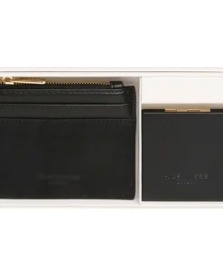 ALICE WHEELER VERONA COIN PURSE AND COMPACT MIRROR SET BLACK