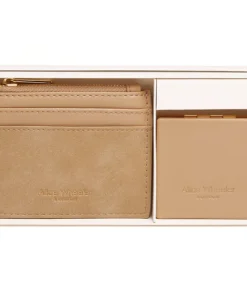 ALICE WHEELER VERONA COIN PURSE AND COMPACT MIRROR SET SAND