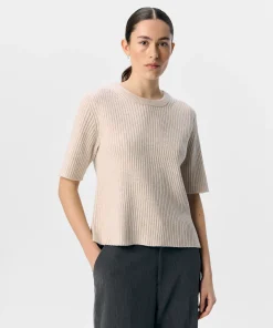 OBJECT ELVA 2/4 KNIT TOP HUMUS