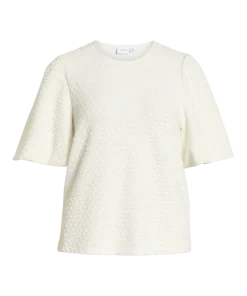 VILA HEBA O-NECK 2/4 SLEEVE BLOUSE BLACK OR WHITE