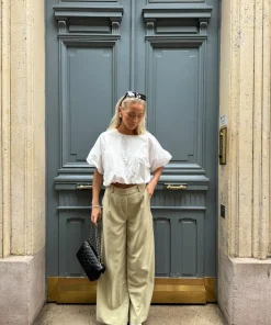 VILA LIV RW WIDE TROUSERS ELM GREEN