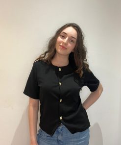 VILA KAMILLE GOLD BUTTON TOP