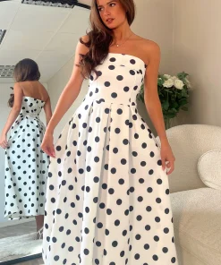 GIRL IN MIND DANNI STRAPLESS DRESS POLKA DOT