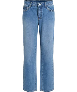 VILA EA EYELET DETAIL STRAIGHT FIT JEANS