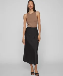 VILA ELLETTE MIDI SKIRT BLACK