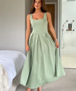 GIRL IN MIND ERICA SAGE MIDI DRESS