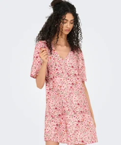 JDY CARRIE FLORAL DRESS PINK / RED