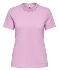 ONLY JOLLY PEARL DETAIL TOP PINK
