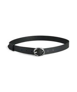 PIECES LUNA PU JEANS BELT BLACK / SILVER BUCKLE