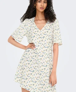 JDY CARRIE FLORAL DRESS CREAM / BLUE