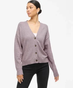 VILA RIL V-NECK KNIT CARDIGAN TOADSTOOL