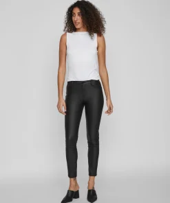 VILA COMMIT COATED SKINNY TROUSERS
