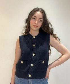 JDY STELLA KNIT VEST NAVY