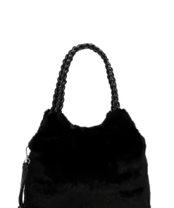 EMILY&NOAH NANTERRE BAG BLACK FAUX FUR