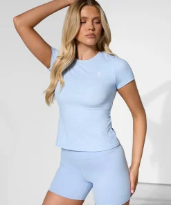 GYM KING 365 CAP SLEEVE TEE HYDRANGEA BLUE