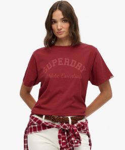 SUPERDRY ATHLETIC ESSENTIALS LOOSE T-SHIRT BORDEAUX
