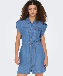 ONLY BEA FRANCO SLEEVELESS DENIM DRESS