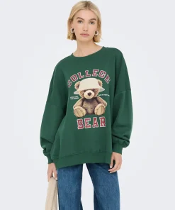 ONLY BILA GREEN BEAR SWEATSHIRT