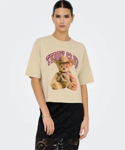 JDY CARLA T-SHIRT SANDSHELL TEDDY