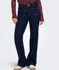 ONLY EMILY HW FLARED JEANS DARK BLUE DENIM