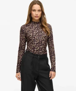 VILA LEOA ROLLNECK TOP LEOPARD PRINT