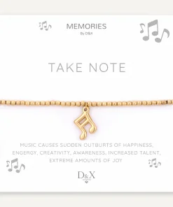 D&X  MEMORIES GOLD BRACELET TAKE NOTE