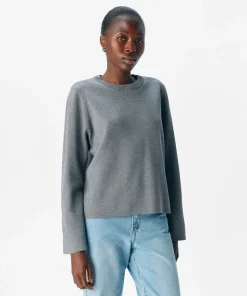 OBJECT REYNARD PULLOVER IN MEDIUM GREY MELANGE