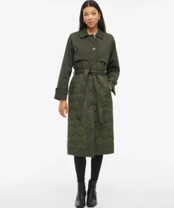 VILA SOFTIE TRENCHCOAT DEEP DEPTHS GREEN