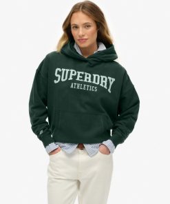 SUPERDRY ATHLETIC RELAXED HOOD ENAMEL GREEN