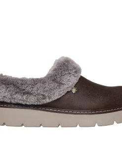 SKECHERS BOB'S KEEPSAKES SLIP ONS LITE COSY BLEND CHOCOLATE