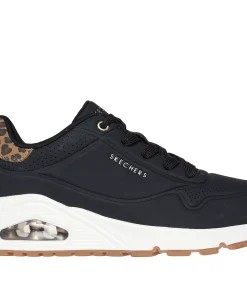 SKECHERS TRAINERS UNO JUNGLE NITE BLACK / LEO