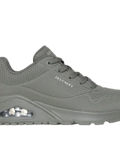 SKECHERS TRAINERS UNO SHINY SCALE IN OLIVE