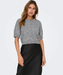 JDY ALVA CARDIGAN IN MEDIUM GREY MELANGE