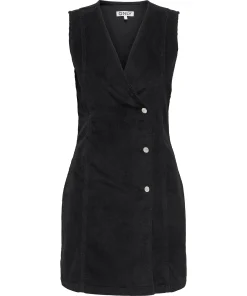 ONLY GLOBAL MINI CORD DRESS IN BLACK COLOUR