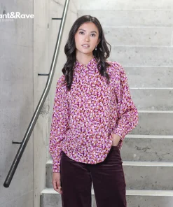 RANT&RAVE JASLEEN BLOUSE IN PINK PRINT