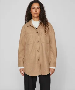 VILA KIMMI SHIRT JACKET IN TIGERS EYE