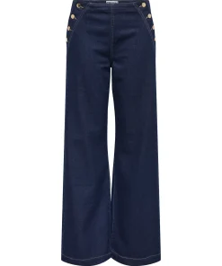 ONLY MADELINE BUTTON JEANS DARK DENIM