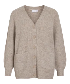 VILA MINDY OVERSIZED CARDIGAN IN NATURAL MELANGE
