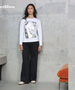 RANT&RAVE NOLA WIDE LEG JEANS IN BLACK DENIM