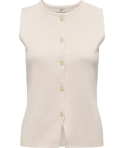 JDY PRIME FITTED VEST KNIT IN WHITECAP GREY